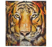 Tableau à l'huile, tigre, peint à la main à 100%, toile de décoration murale XL 100x90cm