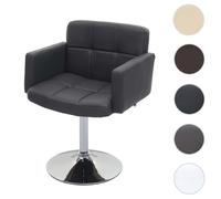 Chaise de salle à manger Orlando, chaise de cuisine chaise pivotante, similicuir chromé gris