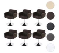 MENDLER Orlando - Lot de 6 chaises pivotantes marron