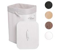 Mendler Panier à linge rond bambou - Blanc