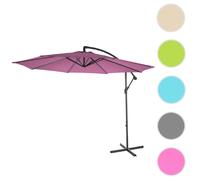 Mendler Parasol Acerra Ø 3 m inclinable – polyester/acier 11 kg – lavande-rouge sans support