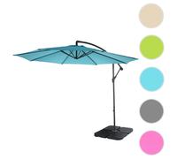 Mendler Parasol Acerra Ø 3 m inclinable protection solaire polyester/acier 11 kg turquoise-bleu