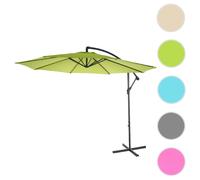 Mendler – Parasol déporté Acerra – Ø 3 m inclinable polyester/acier sans support – Vert limon
