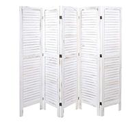 Mendler Paravent HWC-G30, cloison de séparation, Pare-Vue, Brise-Vue, Style Shabby Chic, 170x200cm - Blanc