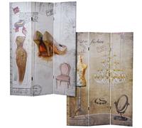 Mendler Paravent Vintage, cloison de séparation, Scintillement, rétro, Mode - 180x120cm