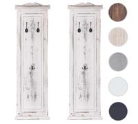 Mendler 2X patère, portemanteau, vestiaire Ouvert, 28x3,5x109cm - Shabby, Vintage, Blanc