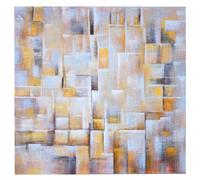 Tableau peinture à huile cubique, peint à la main à 100%, toile de décoration murale XL 100x100cm