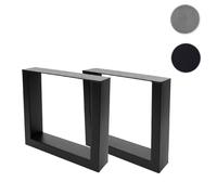 2x pied de table HWC-H33, pour table basse, banc, cadre de table, industriel 37x40cm noir