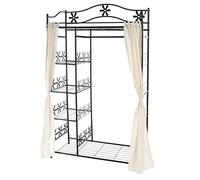 Mendler Portemanteau Genf étagère métallique 172x100x43cm avec Rideau
