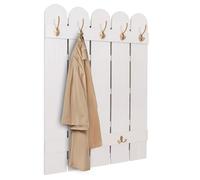 Mendler Portemanteau mural HWC-N95 Paulownia 7 crochets 86x60cm blanc