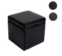 Mendler Pouf-coffre cube - Noir