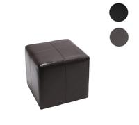 Mendler Pouf cube Onex cuir - Marron