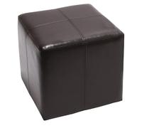 Mendler Pouf dé, Tabouret Onex, Cuir, 36x36x36cm - Marron