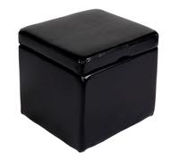Mendler Pouf Tabouret Cube-Coffre Onex, Cuir, 45x44x44cm - Noir