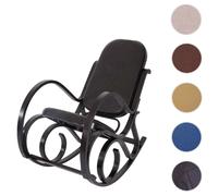 Mendler Rocking chair relax en cuir - Marron