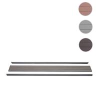 Mendler Set de finition pour brise‑vue WPC Sarthe – profil brise‑vent, poteaux WPC 180 cm gris
