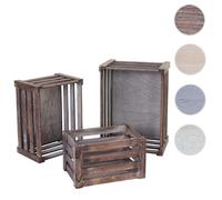Mendler Set de 3 boîtes de rangement - Brun