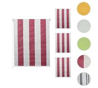 Mendler Set de 4 Stores Enrouleur 120x230 cm Rouge/Blanc/Beige