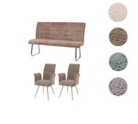 MENDLER Set HWC-G55 - 2 chaises + banc - Brun