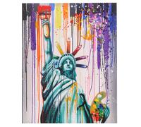 Tableau à l'huile 3D, statue de la liberté, peint à la main à 100%, toile de décoration murale XL 100x80cm