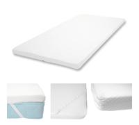 6cm Surmatelas en mousse à froid HWC-E63, Couvre-matelas, housse de matelas 90x200cm Blanc