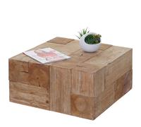 Mendler Table Basse de Salon HWC-A15 Bois de Sapin Rustique Massif 30x60x60cm