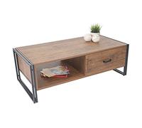 Mendler Table Basse de Salon HWC-A27, 41x120x60cm Structure 3D - Couleur chêne Sauvage