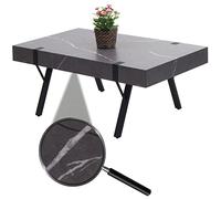 Mendler Table Basse HWC-L54 métal 43x110x60cm Aspect marbre Gris