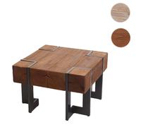 Table basse HWC-A15, table de salon, bois de sapin rustique massif brun 60x60cm