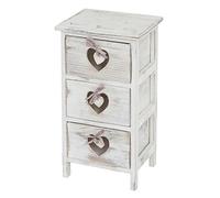 Mendler Table d'appoint Forli 3 tiroirs 55x29x25cm Shabby Vintage Blanc
