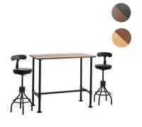 Mendler Table de bar avec tabourets - Marron
