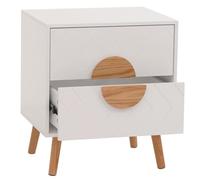 Mendler Table de Chevet HWC-N89 55x48x40cm Blanc