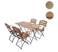 Biergarten-Set HWC-J40, Bistroset Table pliante Chaise pliante, qualité gastronomique Acacia MVG- ~ couleur naturelle