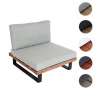 Fauteuil Lounge Hwc-H54, Fauteuil De Jardin, Spun Poly Acacia Bois Certifié Mvg Aluminium Marron Clair, Rembourrage Gris Clair Gris