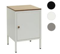Mendler Table de nuit métal - Blanc