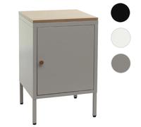 Table de nuit HWC-L84, armoire de chevet commode, métal 63x40x40cm, mélaminé gris