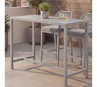 Table Haute Hwc-P91, Table De Jardin, Table De Bar, Métal D'extérieur 105x130x65cm Gris Clair Gris