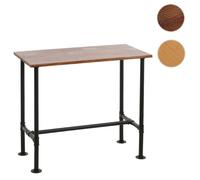 Table de bar HWC-N21, table de bar, table de bistrot, repose-pieds en métal industriel pin massif 108x120x61cm brun