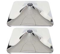 2x plateau de sol pour tabouret de bar, chaise pivotante de salle à manger, rectangulaire, chrome Ø 37,5cm