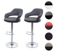 2x tabouret de bar MENDLER HWC-F16 similicuir gris blanc Multicolore G