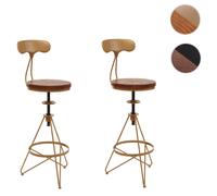 Mendler Tabouret de bar industriel - Métal & bois