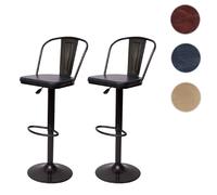 Mendler tabouret de bar lot de 2 - Gris
