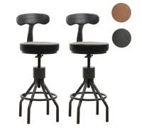 Mendler Tabouret de bar lot de 2 - Noir