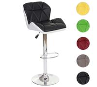 Tabouret de bar HWC-A92, tabouret de bar, cuir synthétique réglable en hauteur noir