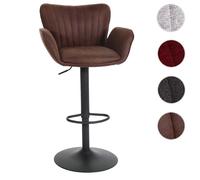 Mendler Tabouret de bar tissu - Brun foncé