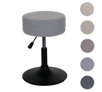 Mendler Tabouret design tissu bouclé - Gris