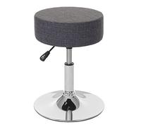 Tabouret HWC-C22, hauteur réglable, Ø 35 cm, tissu gris