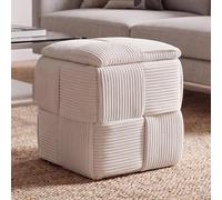 Mendler Tabouret HWC-Q47 (260 g/m²) 43 x 40 x 40 cm crème