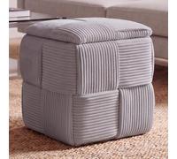 Mendler Tabouret HWC-Q47 (260 g/m²) 43 x 40 x 40 cm Gris foncé