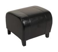 Mendler Pouf EMMEN carré en cuir 39x45x47 cm - Noir